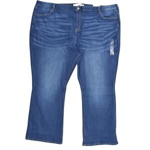 NEW Sonoma Bootcut Jeans Plus Size 30W Blue Zip Cotton Blend